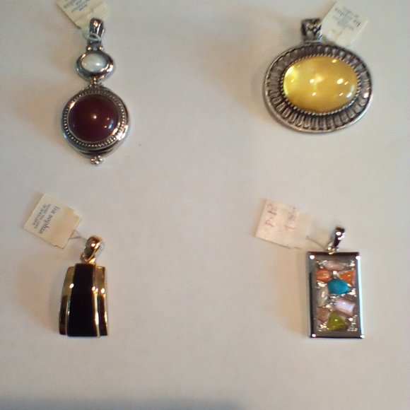 Lia Sophia Semi-Precious Gemstone Pendants (Multi-gem pendant SOLD) Lot of 3 - Picture 1 of 4